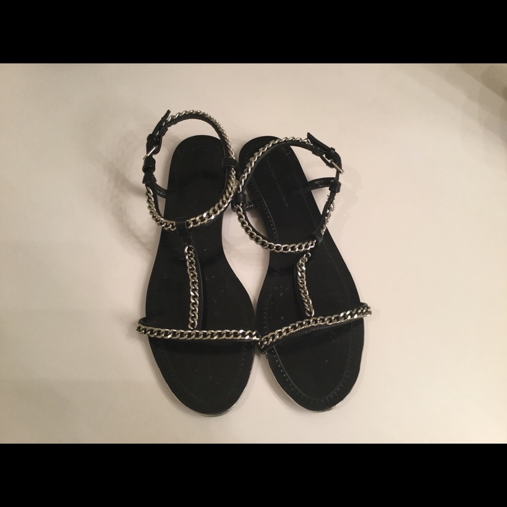 Zara T Strap Sandals w/ chain